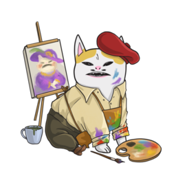 кот художник