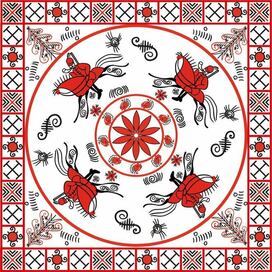 мезенская роспись