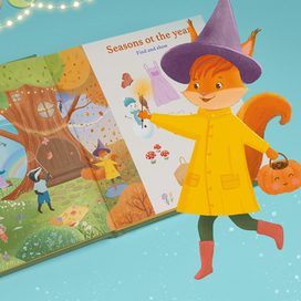 Детская иллюстрация «Времена года» для развивающей книги