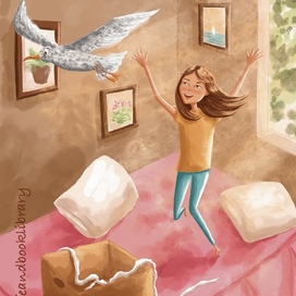 Иллюстрация к истории про девочку Мару и чайку Момо