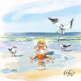 Девочка и чайки