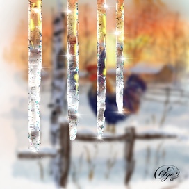 Утро в деревне март