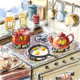 Утром на кухне