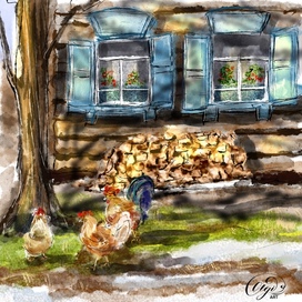 Весна деревня