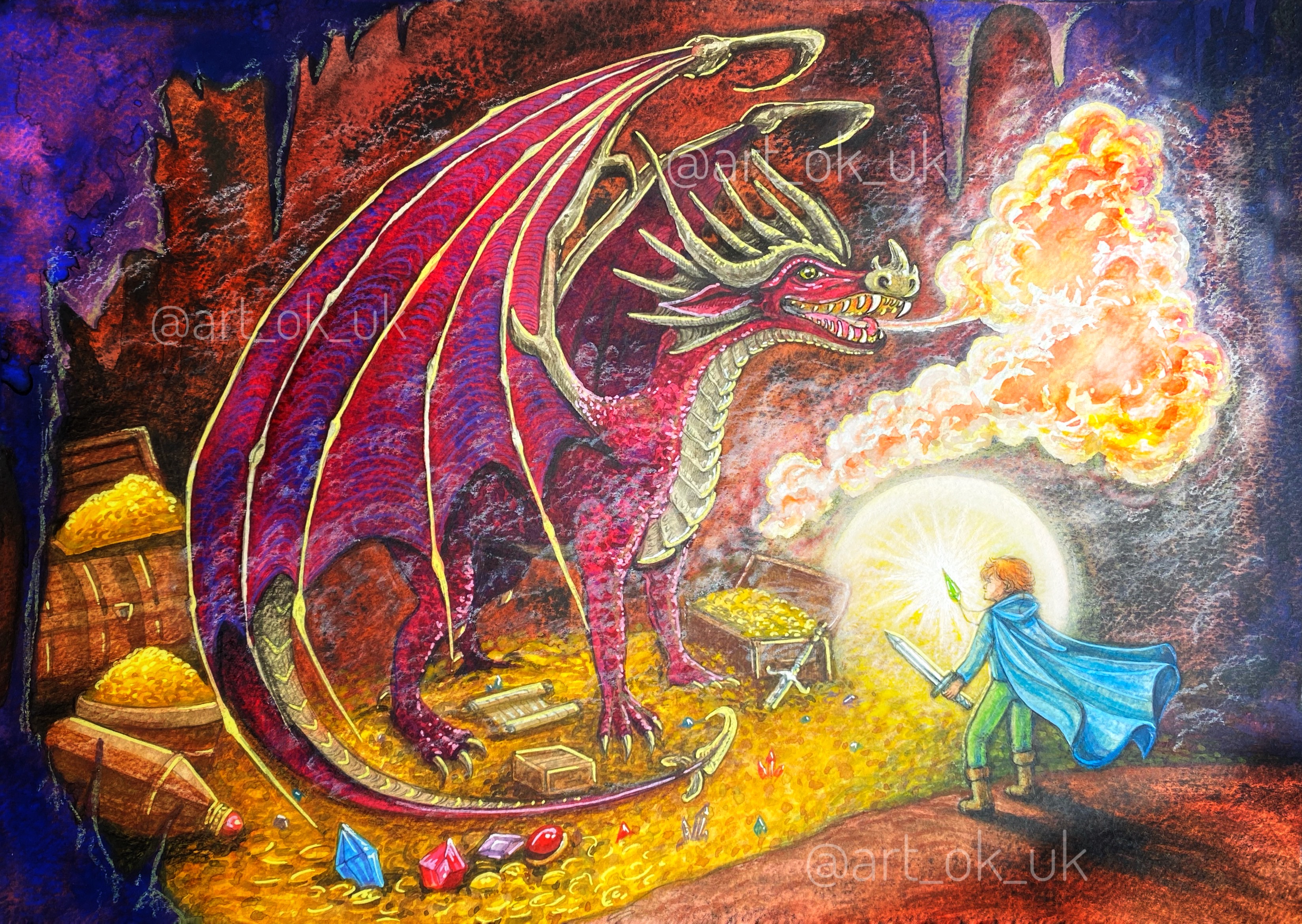 Дракон в пещере сокровищ по мотивам книг "Crown of three"