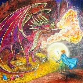 Дракон в пещере сокровищ по мотивам книг "Crown of three"