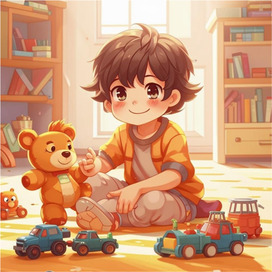 Ребенок играющий с игрушками