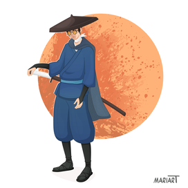 Фанарт Голубоглазый самурай. 2D стиль