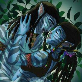 Нетейам в зарослях с девушкой-аватаром