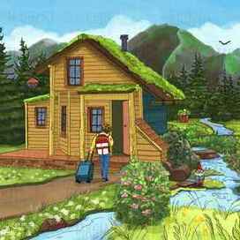 Иллюстрация к детской книге "Greyson and the Great Outdoors"