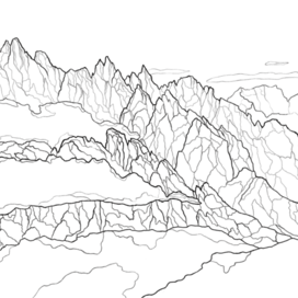 Горы, раскраска