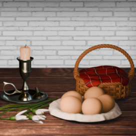 Пасхальная группа. 3Д рендер.