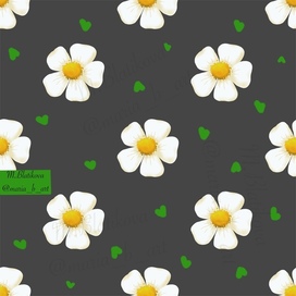 Бесшовный паттерн с ромашками 