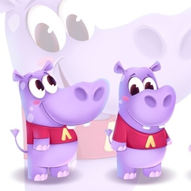 Бренд-персонаж для школы логопедии ЛОГОПОТАМ. 