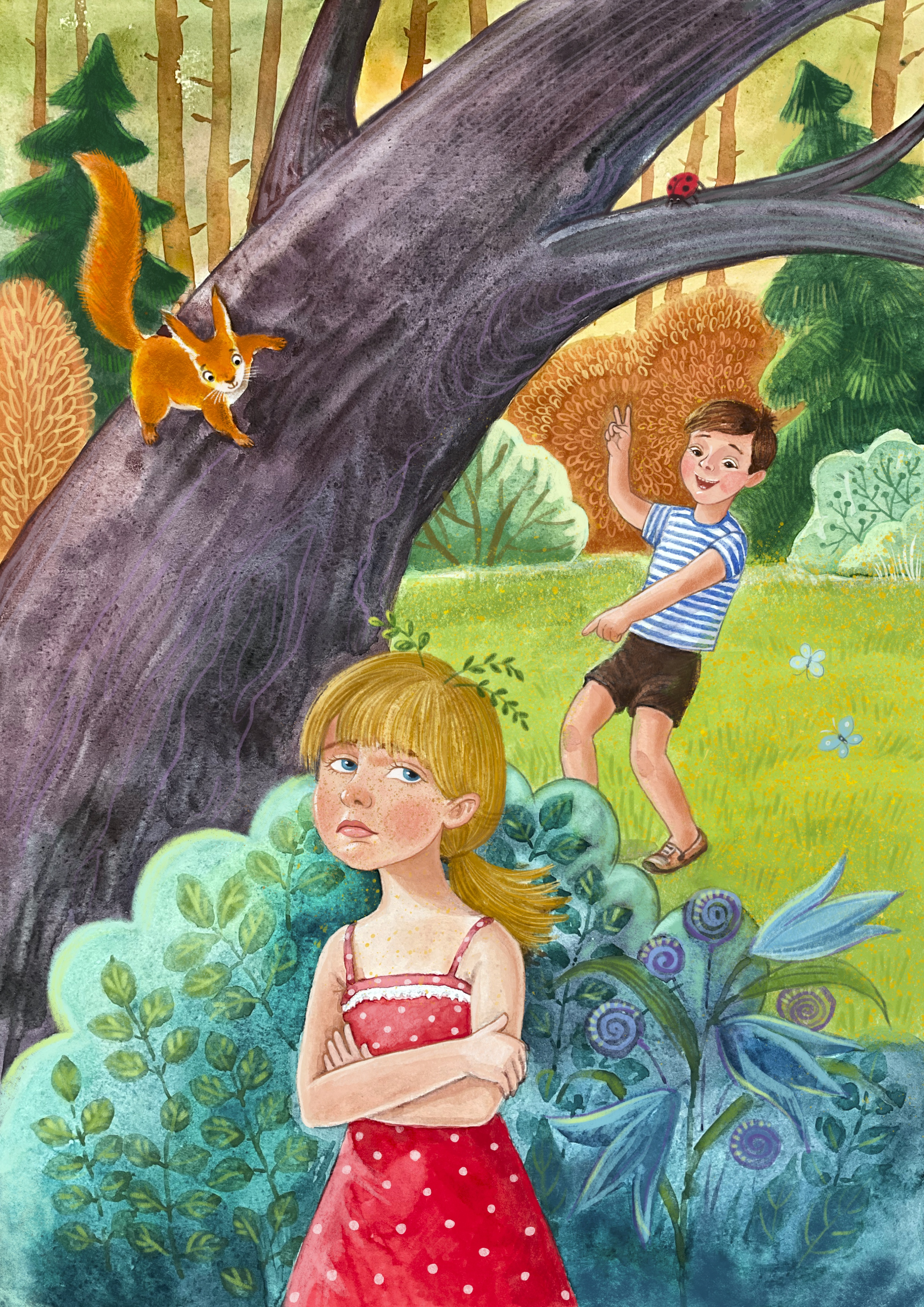 Тима и Лиза играют в прятки