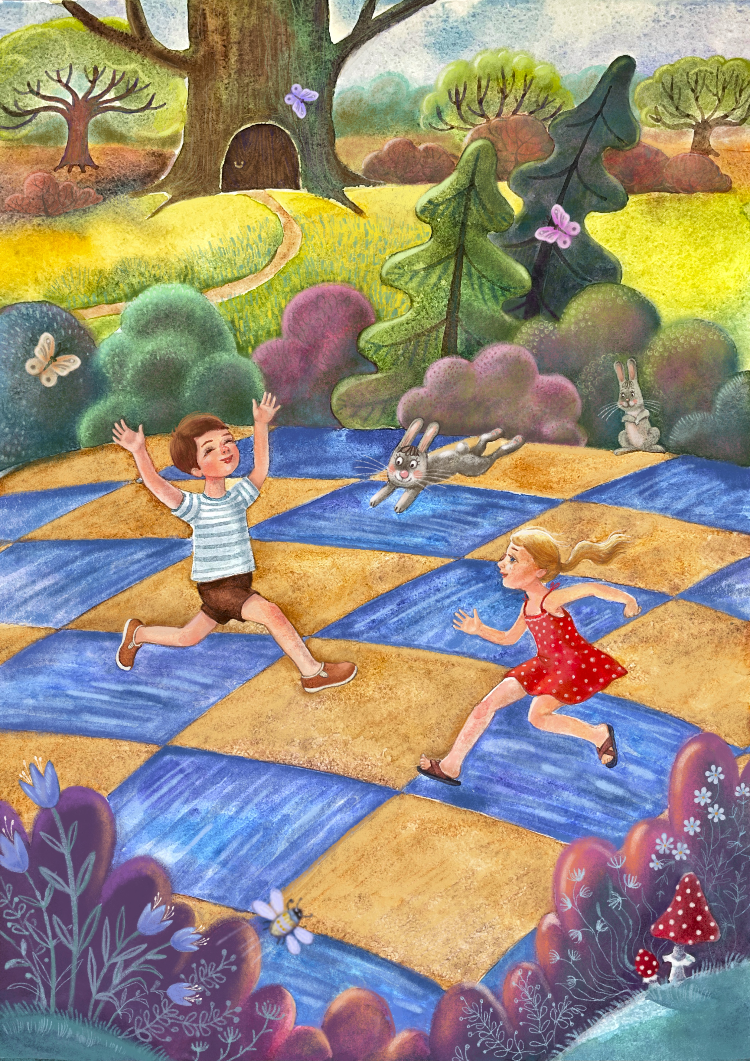 Тима и Лиза на волшебной поляне