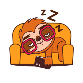 Симпатичный векторный медвежонок-ленивец с надписью "Время приготовления кофе".  