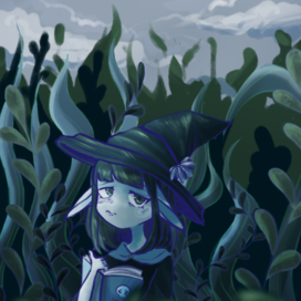 Эльфийка в траве