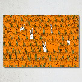 Зайцы в морковном поле