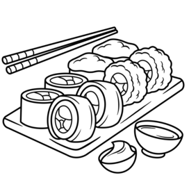 Суши / sushi / Раскраска 