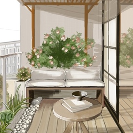 Интерьер балкона