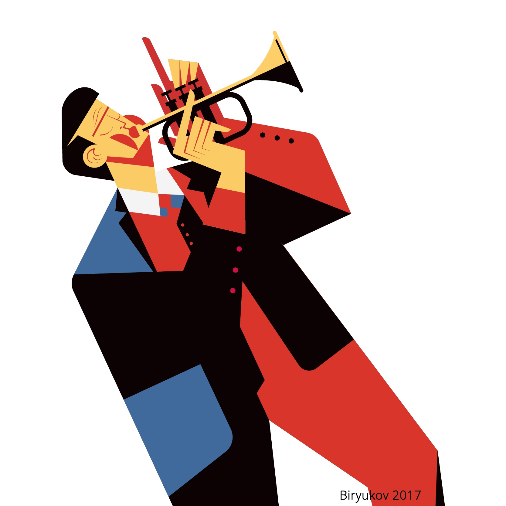 Джазовый музыкант, играющий на тубе.