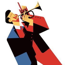 Джазовый музыкант, играющий на тубе.