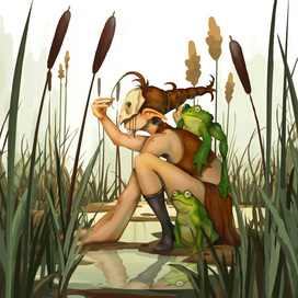 девочка с лягушками