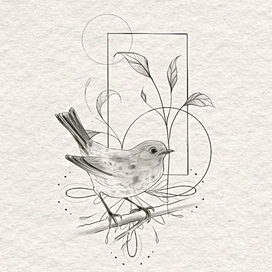 Птица орнамент