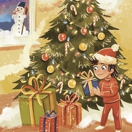 Новогодняя иллюстрация для книги