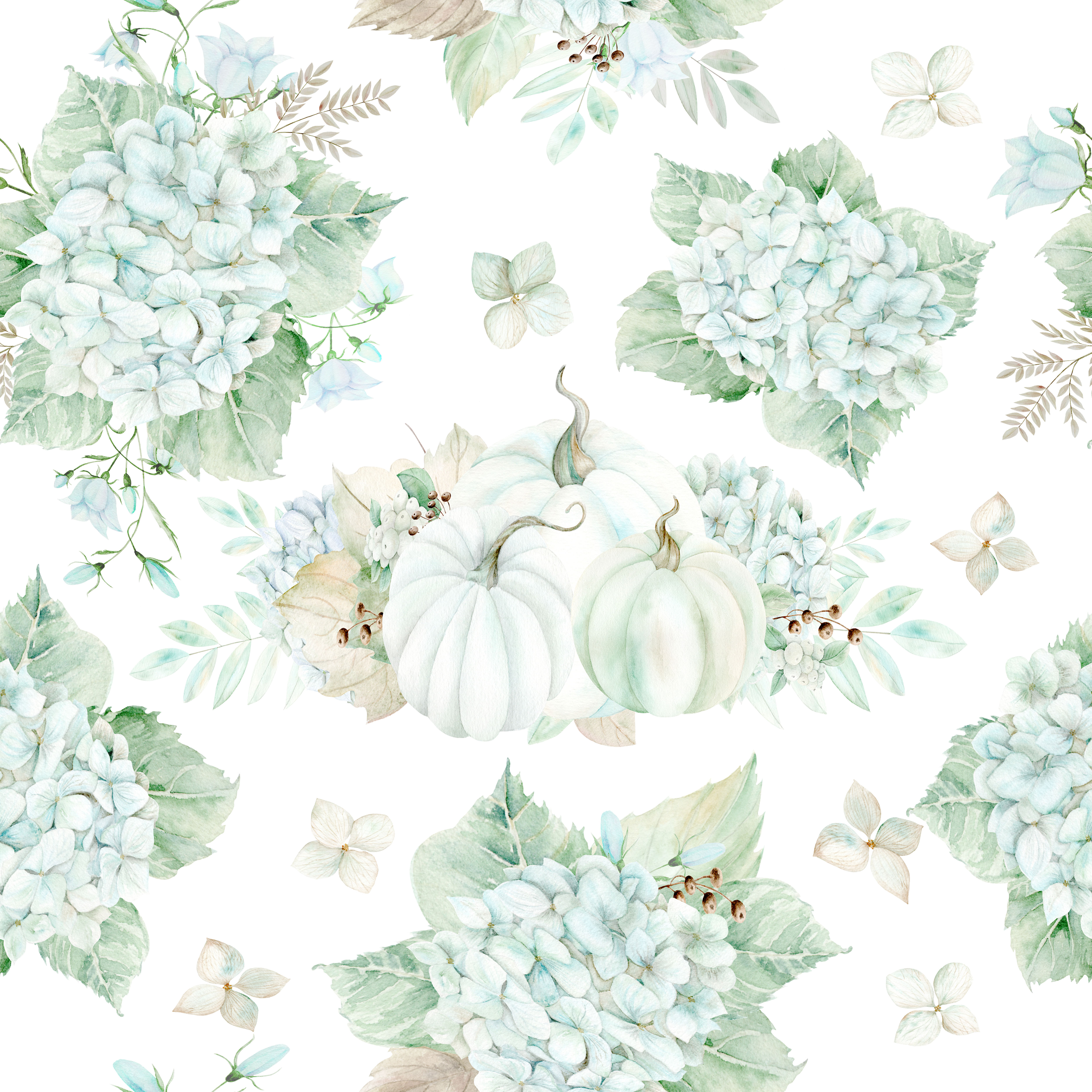 Гортензия и тыквы