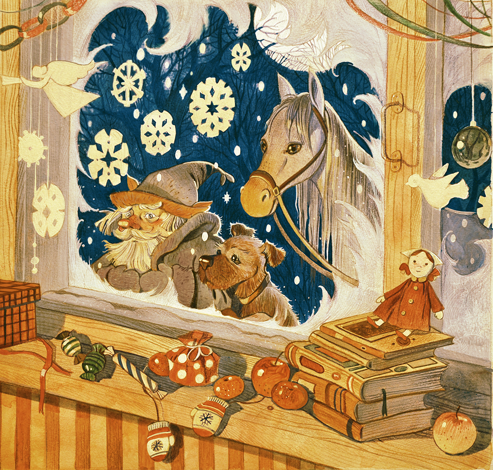 Иллюстрация для сборника С. Чёрного "Серебряная ёлка"