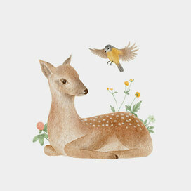 Олень и синица