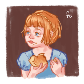 Девочка с булочкой 