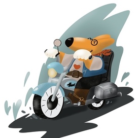 Корги- байкер 