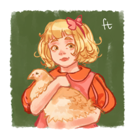 Девочка с курочкой