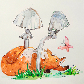 Лисик с грибами