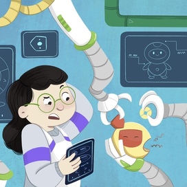 Изобретение робота. Книжная иллюстрация 