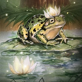 Книжная иллюстрация к сказке о Царевне-лягушке