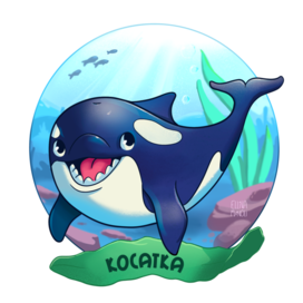 Косатка. Стикер из серии морские обитатели