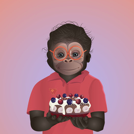 Обезьянка с десертом