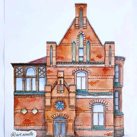 Дом Калининград Открытка Рисунок Сувенир art.ninelle