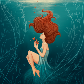 Русалочка и цветок