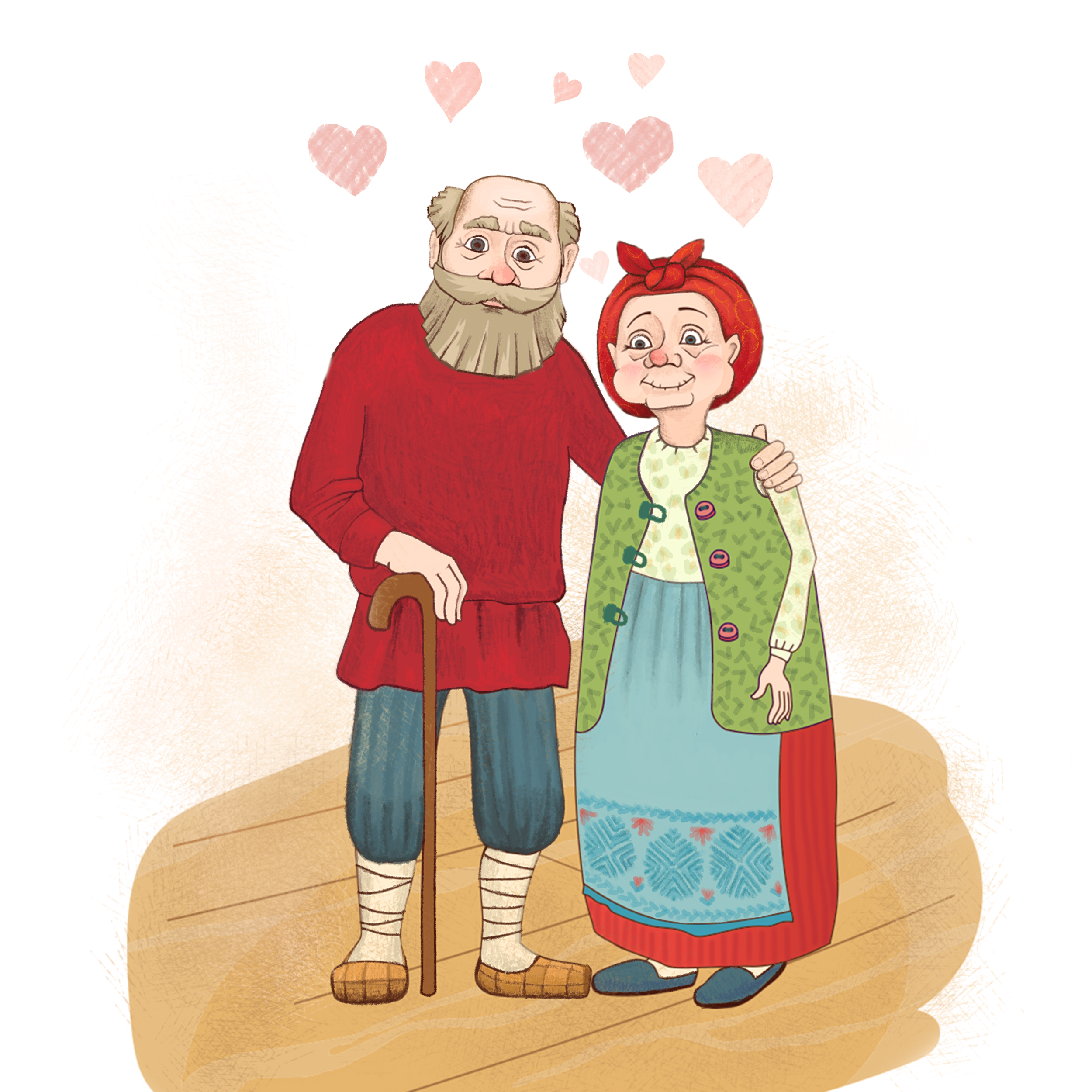 Иллюстрация к русской народной сказке "Волшебная водица". Сцена третья.