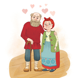 Иллюстрация к русской народной сказке "Волшебная водица". Сцена третья.