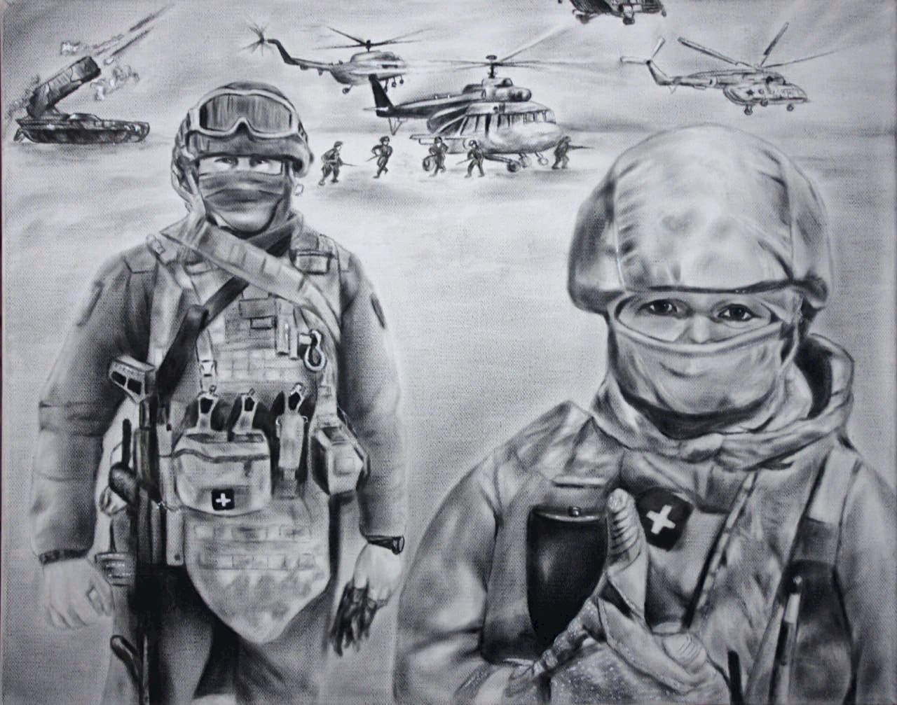 Солдаты на поле боя