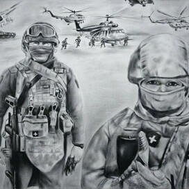 Солдаты на поле боя