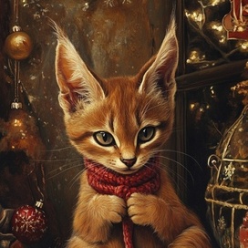 Кот шарф плетёт 