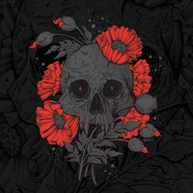 Череп с маками