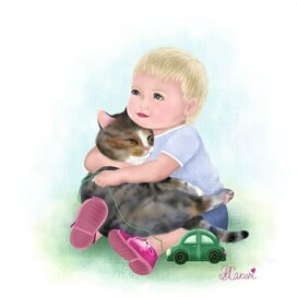 Мальчик с котиком